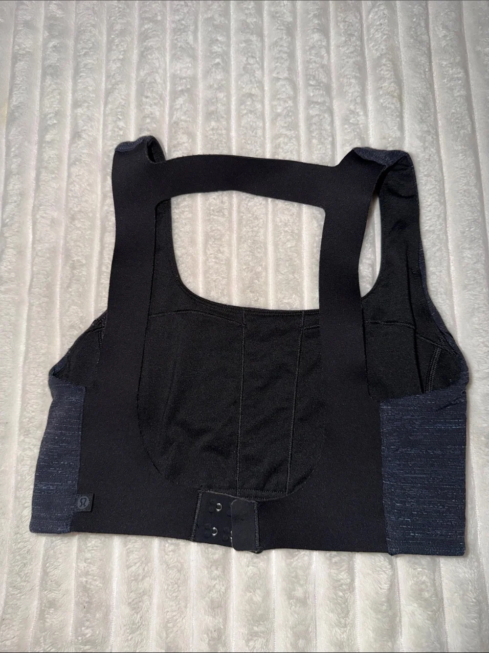 lululemon athletica navy black textured sports bra